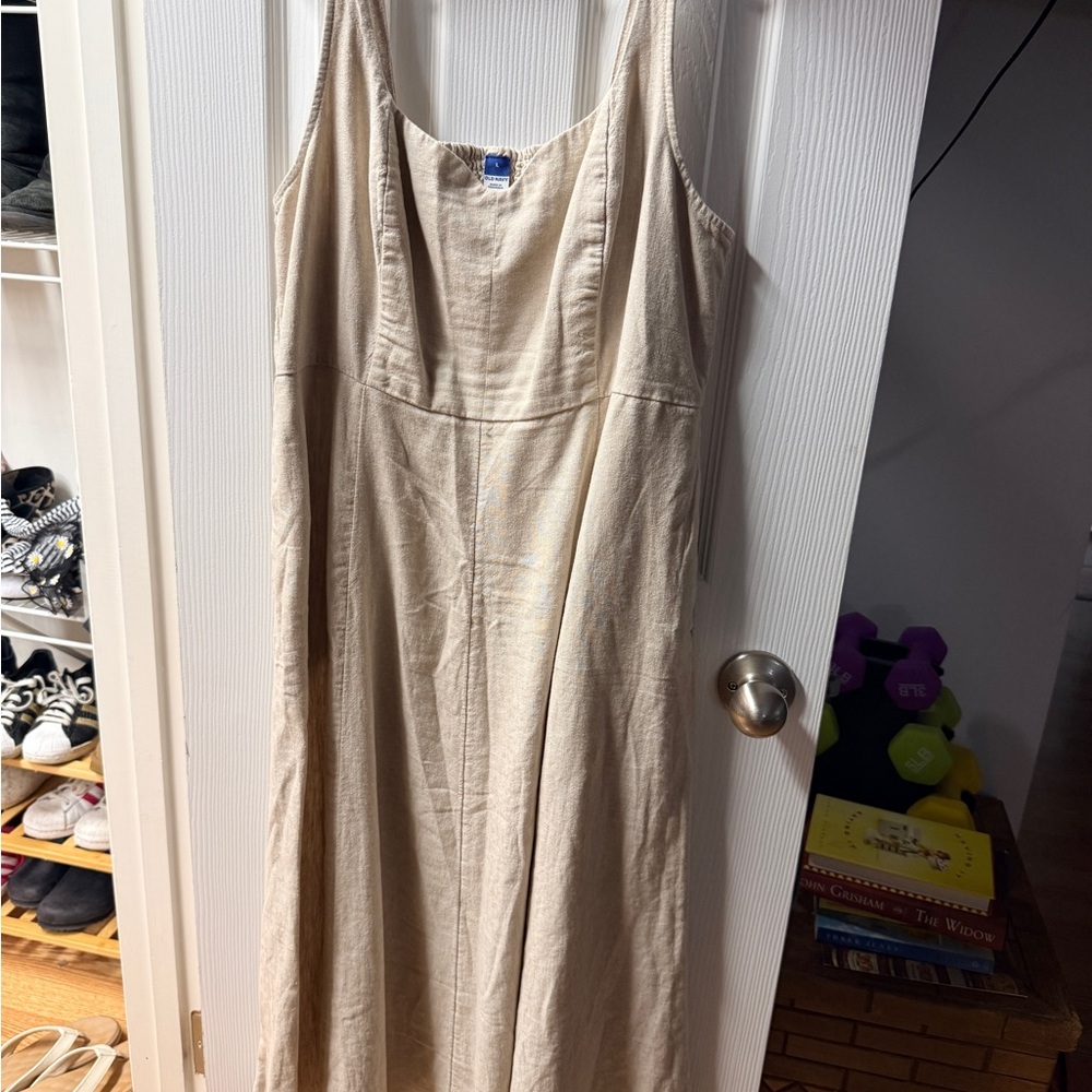 Old Navy Beige Sleeveless Midi Dress
